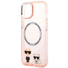 Etui Karl Lagerfeld Karl&Choupette Aluminium MagSafe na iPhone 14 Plus - różowe