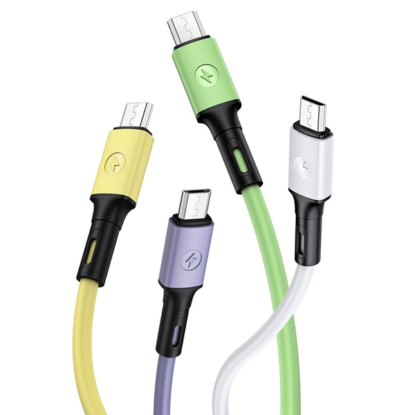 USAMS Kabel U52 microUSB 2A Fast Charge 1m żółty/yellow SJ435USB03 (US-SJ435)