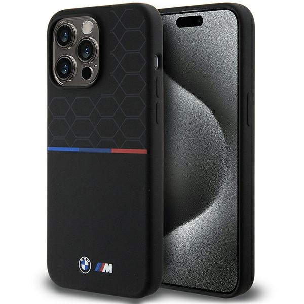 Etui BMW M Silicone Pattern MagSafe na iPhone 15 Pro Max - czarne