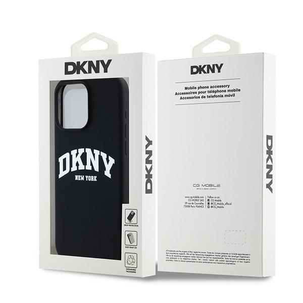 DKNY DKHMP14XSNYACH iPhone 14 Pro Max6.7" czarny/black hardcase Liquid Silicone White Printed Logo MagSafe