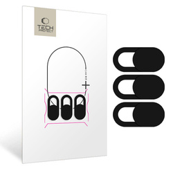 ZAŚLEPKA NA KAMERĘ TECH-PROTECT CAM FIT+ 3-PACK LAPTOP WEBCAM COVER BLACK