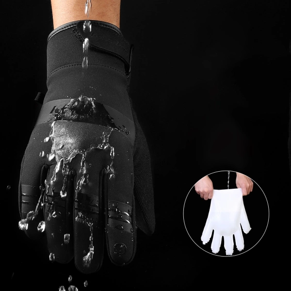 INSULATED SPORTS PHONE GLOVES (SIZE S) - BLACK