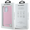 Etui Karl Lagerfeld Saffiano Full         Wrapped Elongated Metal Logo MagSafe do iPhone 16 Pro Max różowy