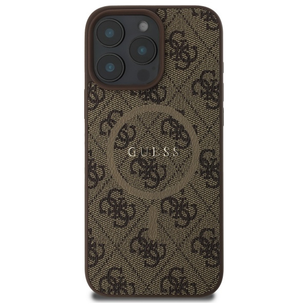 Guess GUHMP16XG4GFRW iPhone 16 Pro Max 6.9" brązowy/brown hardcase 4G Ring Classic Logo MagSafe