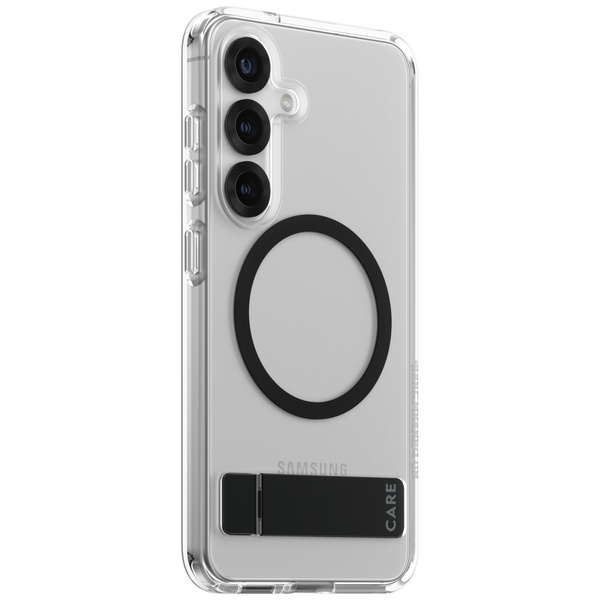 Etui CARE by PanzerGlass Feature Black    Kickstand & QI do Samsung Galaxy S25 przezroczysty