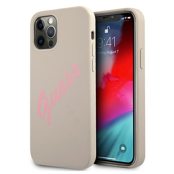 Guess GUHCP12LLSVSGP iPhone 12 Pro Max6,7" szaro różowy/grey pink hardcase Silicone Vintage