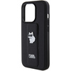 Etui Karl Lagerfeld Gripstand Saffiano Choupette Pins na iPhone 14 Pro - czarne