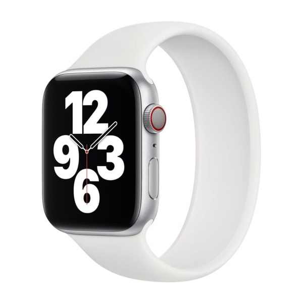 Apple Opaska SOLO SILIKONOWY PASEK DO APPLE WATCH 39/40/41/42MM SIZE 8 WHITE ORYGINALNA PLOMBA
