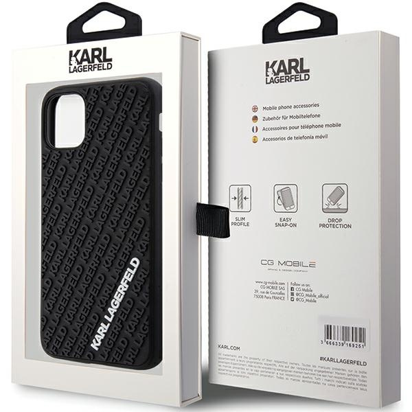 Etui Karl Lagerfeld 3D Rubber Multi Logo do iPhone 11 / Xr - czarne