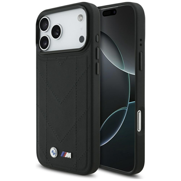 Etui BMW M Quilted Logo MagSafe do       iPhone 17 Pro Max czarny