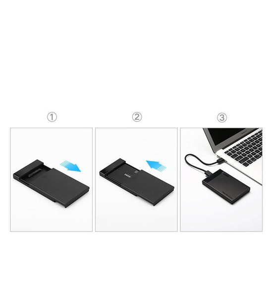 Ugreen bay for HDD SSD disk housing 2.5 '' SATA USB 3.2 Gen 1 (5 Gbps) micro USB SuperSpeed + 0.5 m cable black (US221 30848)