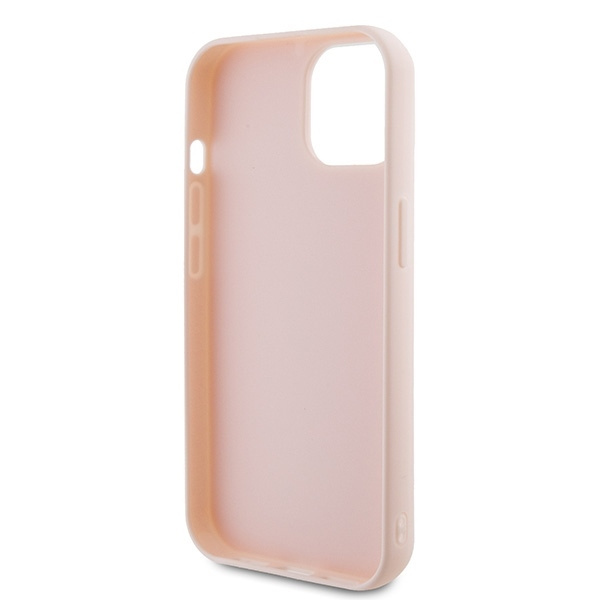 Etui Karl Lagerfeld 3D Rubber Glitter Logo na iPhone 15 - różowe