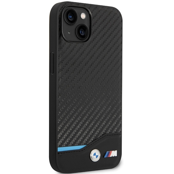 Etui BMW BMHCP13M22NBCK iPhone 13 / 14 / 15 6.1" czarny/black Leather Carbon