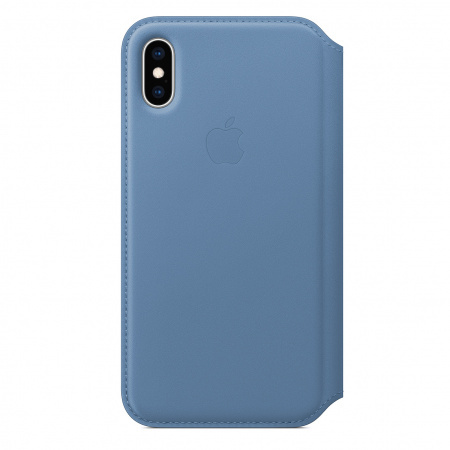 APPLE MVFD2ZM/A LEATHER FOLIO CASE IPHONE X/XS CORNFLOWER ORYGINALNA PLOMBA