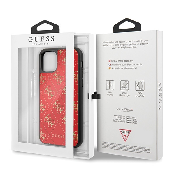 Guess GUHCN614GGPRE iPhone 11 6,1"/ Xr czerwony/red hard case 4G Double Layer Glitter