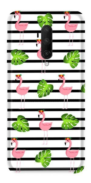 CASEGADGET CASE OVERPRINT FLAMINGOS AND LEAVES ONEPLUS 7T PRO