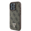 Guess GUHCP16LP4TDSCPW iPhone 16 Pro6.3" brązowy/brown hardcase Leather Metal Logo Strass Crossbody