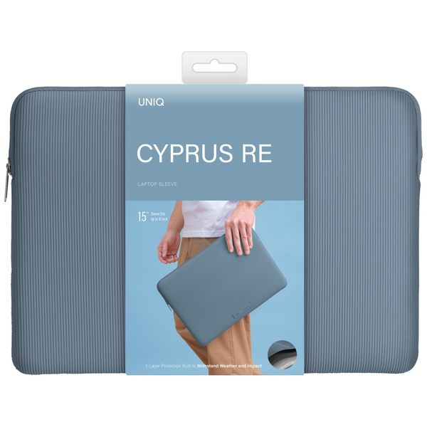 Torba na laptopa UNIQ Cyprus Ridge       Edition Laptop Sleeve 16" water-resistant neoprene niebieski
