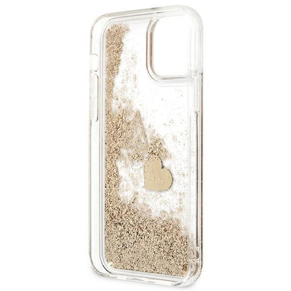 Guess GUOHCP12MGLHFLGO iPhone 12/12 Progold/złoty hardcase Glitter Charms