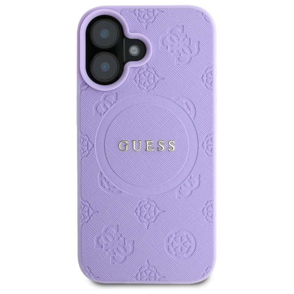 Guess GUHMP16MPSAPSMEU iPhone 16 Plus    6.7" fioletowy/purple hardcase Saffiano Peony Classic Logo MagSafe