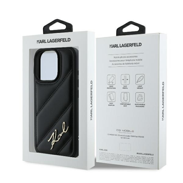 Karl Lagerfeld KLHCP16LPQDSMGK iPhone 16 Pro 6.3" czarny/black hardcase Quilted Signature
