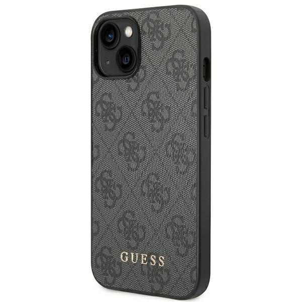 Guess GUHCP14SG4GFGR iPhone 14 / 15 / 136.1" szary/grey hard case 4G Metal Gold Logo