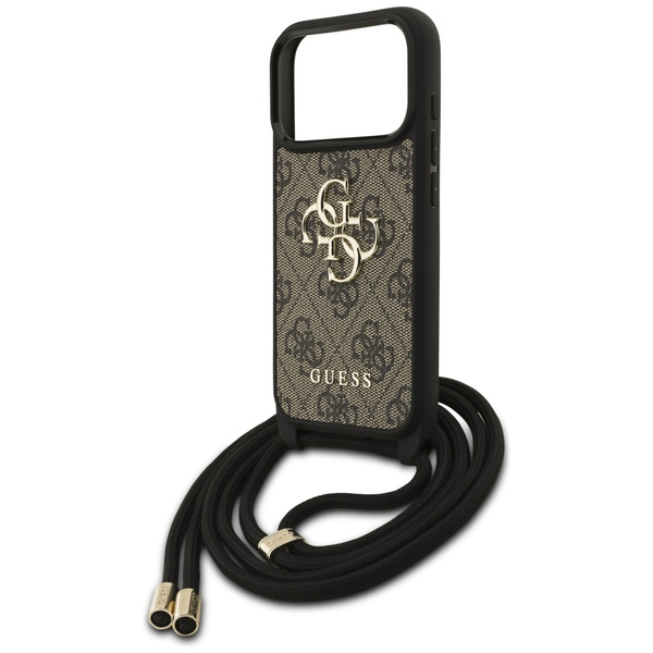 Etui Guess 4G Big Logo Cord Stap         Crossbody do iPhone 17 Pro brązowy