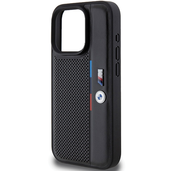 Etui BMW Perforated Tricolor Line na iPhone 15 Pro Max - czarne