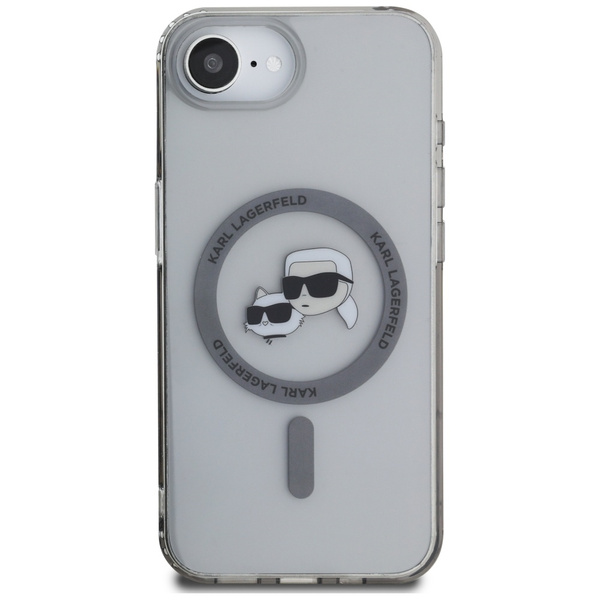 Etui Karl Lagerfeld IML Metal Karl &     Choupette Heads MagSafe do iPhone 16e czarny