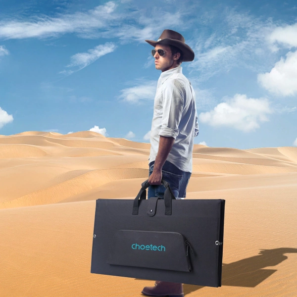 Choetech SC010 solar tourist charger, foldable, 160W - black