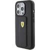 Etui Ferrari Grip Stand Metal Logo na iPhone 15 Pro Max - czarne