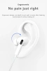 JELLICO wired earphones EP3A Lightning with microphone 1.2M White