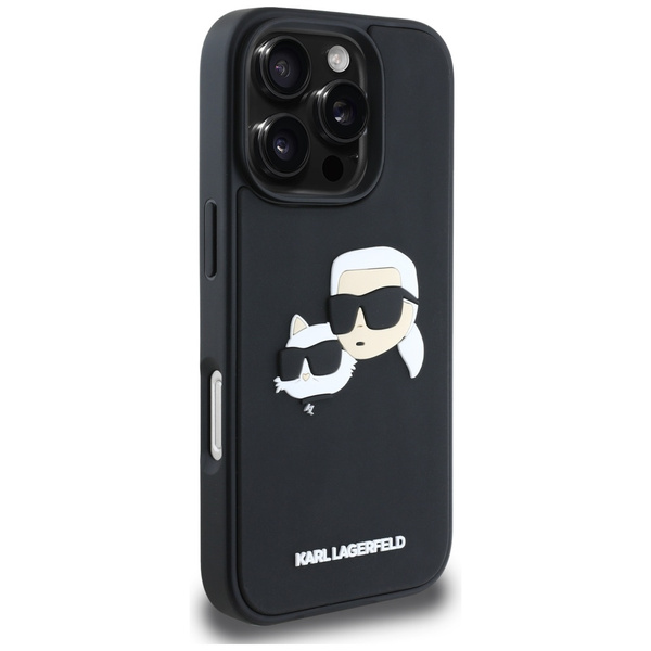 Etui Karl Lagerfeld HC 3D Rubber Double   Heads do iPhone 16 Pro Max czarny