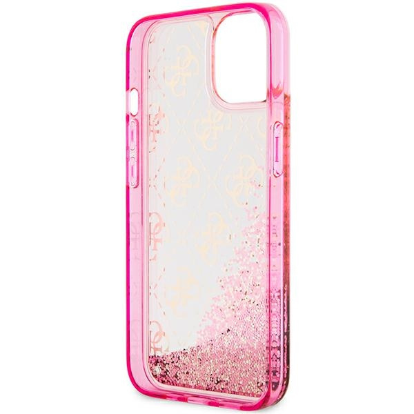 Guess GUHCP14SLC4PSGP iPhone 14 / 15 /13 6.1" różowy/pink hardcase Liquid Glitter 4G Transculent