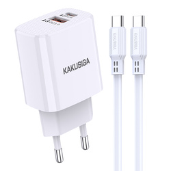 Kakusiga KSC-925 PD 20W 3A+QC3.0 USB2 Fast Charging Charger Type-C / Type-C White