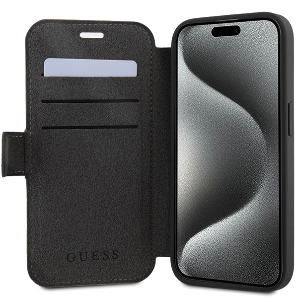 Guess GUBKP15L4GMGGR iPhone 15 Pro 6.1"szary/grey book 4G Metal Logo