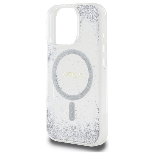 Guess GUHMP16LRGRGES iPhone 16 Pro 6.3"  srebrny/silver hardcase Resin Gradient Glitter MagSafe