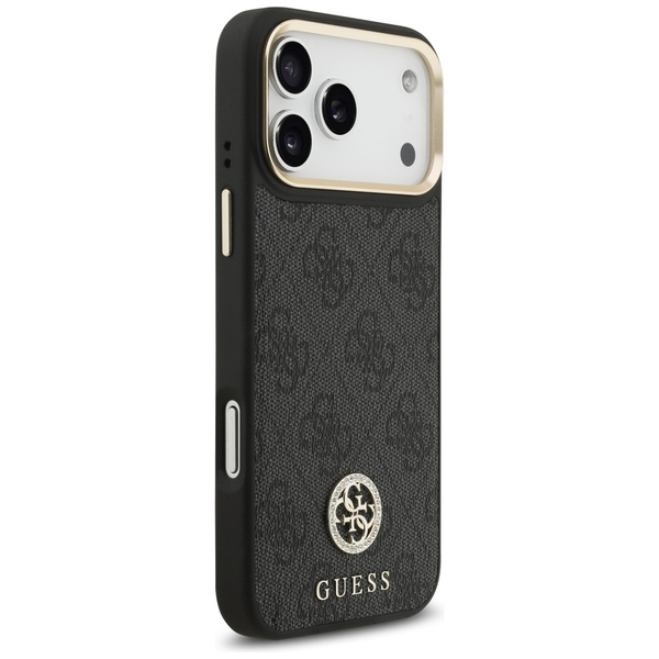 Etui Guess 4G Strass Logo MagSafe do     iPhone 17 Pro Max czarny