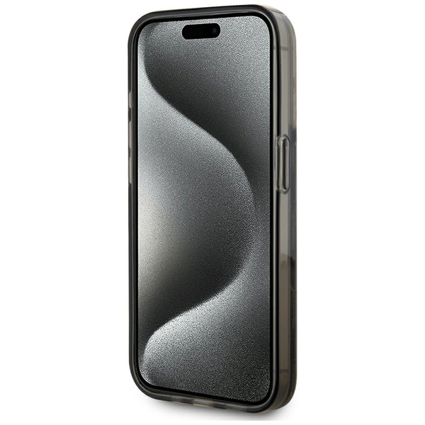 Etui Karl Lagerfeld Liquide Glitter      Monogram Gradient do iPhone 15 Pro czarny