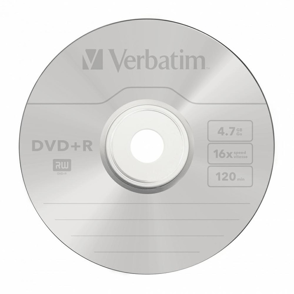 Płyta DVD+R Verbatim 4.7GB 16X 50szt     srebrny 43550