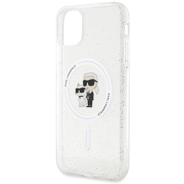 Karl Lagerfeld KLHMN61HGKCNOT case for iPhone 11 / Xr - transparent hardcase Karl&amp;Choupette Glitter MagSafe