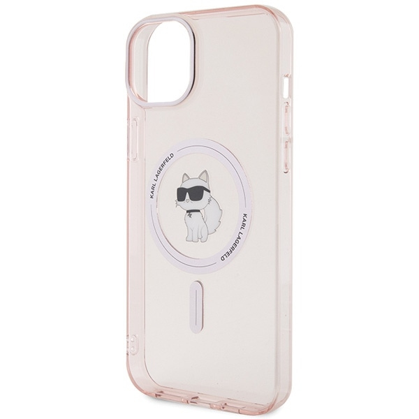 Etui Karl Lagerfeld IML Choupette MagSafe na iPhone 15 Plus - różowe