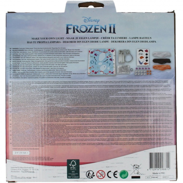 FROZEN KRAINA LODU PODŚWIETLANY OBRAZ LAMPKA OLAF ZESTAW KREATYWNY