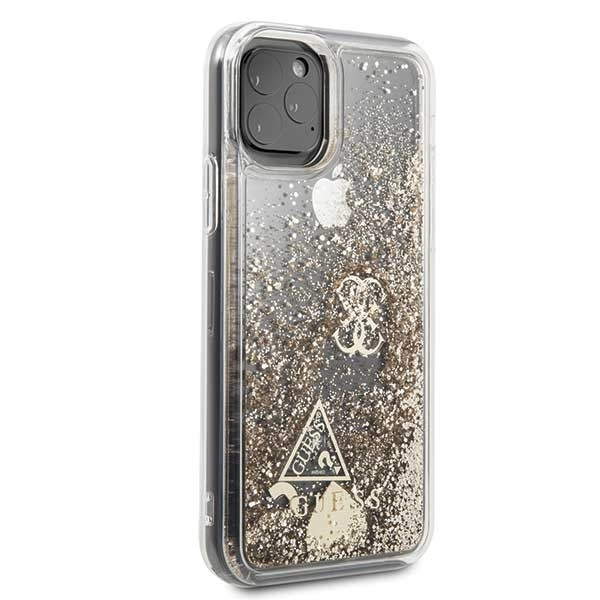 Guess GUHCN58GLHFLGO iPhone 11 Progold/złoty hard case Glitter Hearts