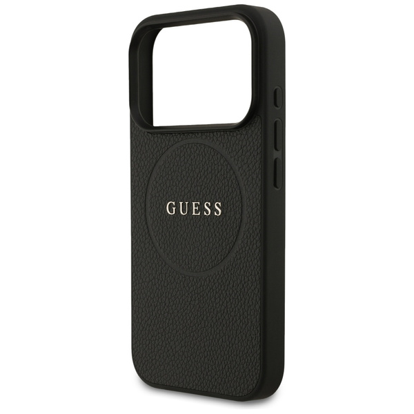 Etui Guess Grained Ring MagSafe do       iPhone 17 Pro czarny