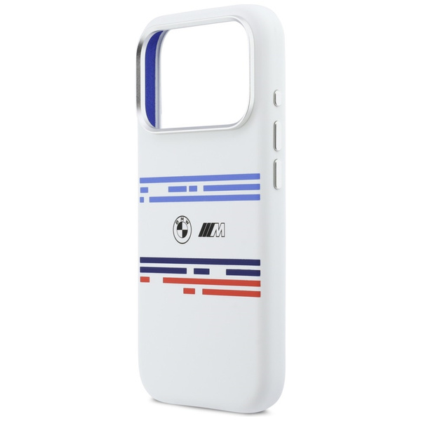 Etui BMW M Silicon Horizontal Line       MagSafe do iPhone 17 Pro biały