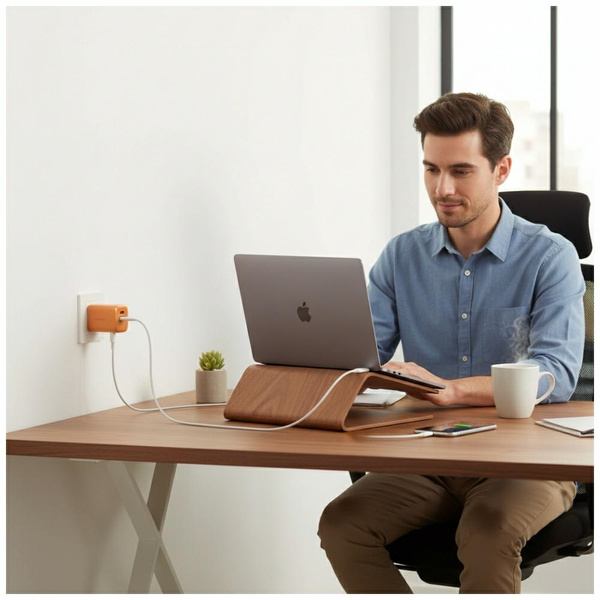 Ładowarka sieciowa Energea Ampcharge GaN35 USB-C/USB-A PD/PPS/QC3.0 35W pomarańczowy