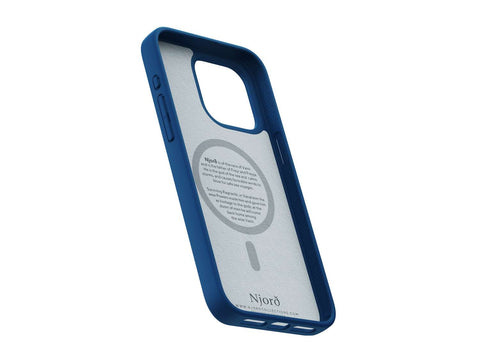 Njord "Suede MagSafe" Cover for Apple iPhone 15 Pro Max, Blue