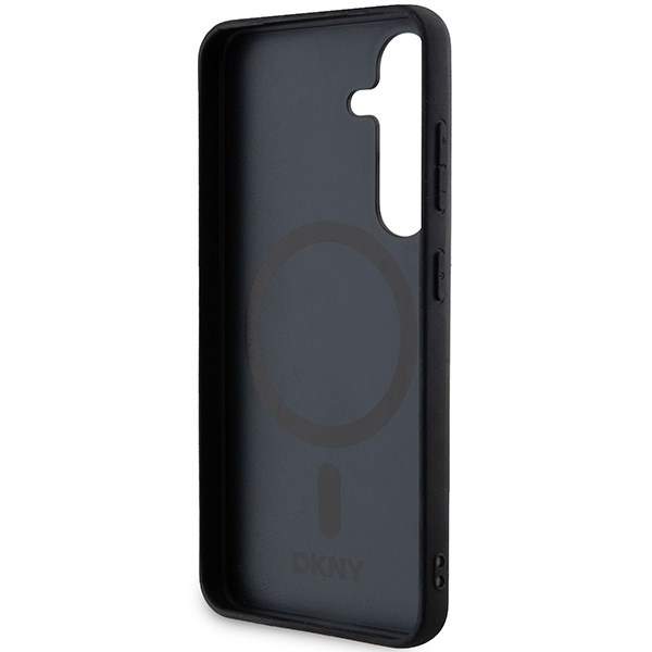 DKNY DKHMS24MPSHRPSK S24+ S926czarny/black hardcase Leather Pattern Metal Logo MagSafe