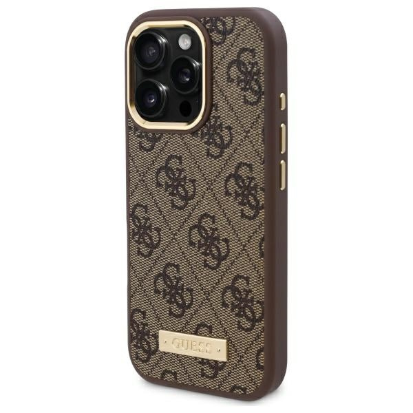 Guess GUHMP16LU4GPRW iPhone 16 Pro6.3" brązowy/brown hardcase 4G Logo Plate MagSafe